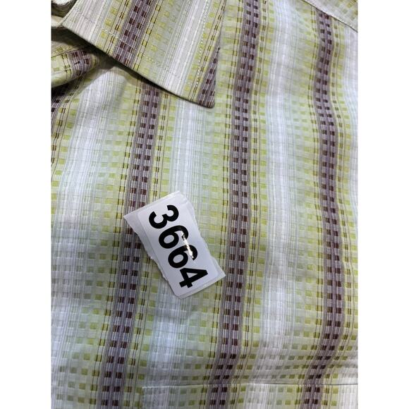 Luchiano Visconti DESIGNER BUTTON UP‎ SHIRT Mens L Striped Colorful Green - Picture 7 of 7